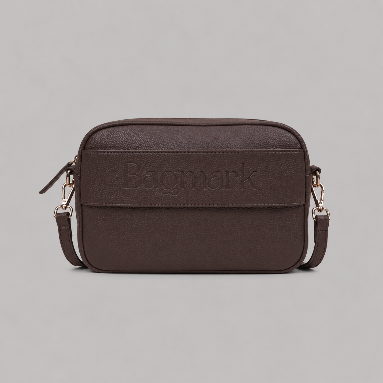 The Daily bag in Taupe Brown bookmark-inspired crossbody bag